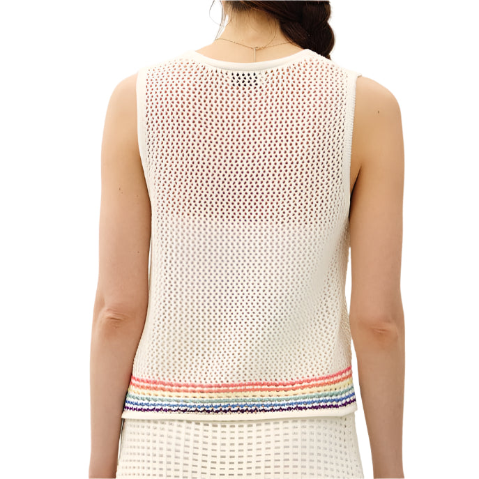 Rainbow Hem Knit Sweater Cardigan