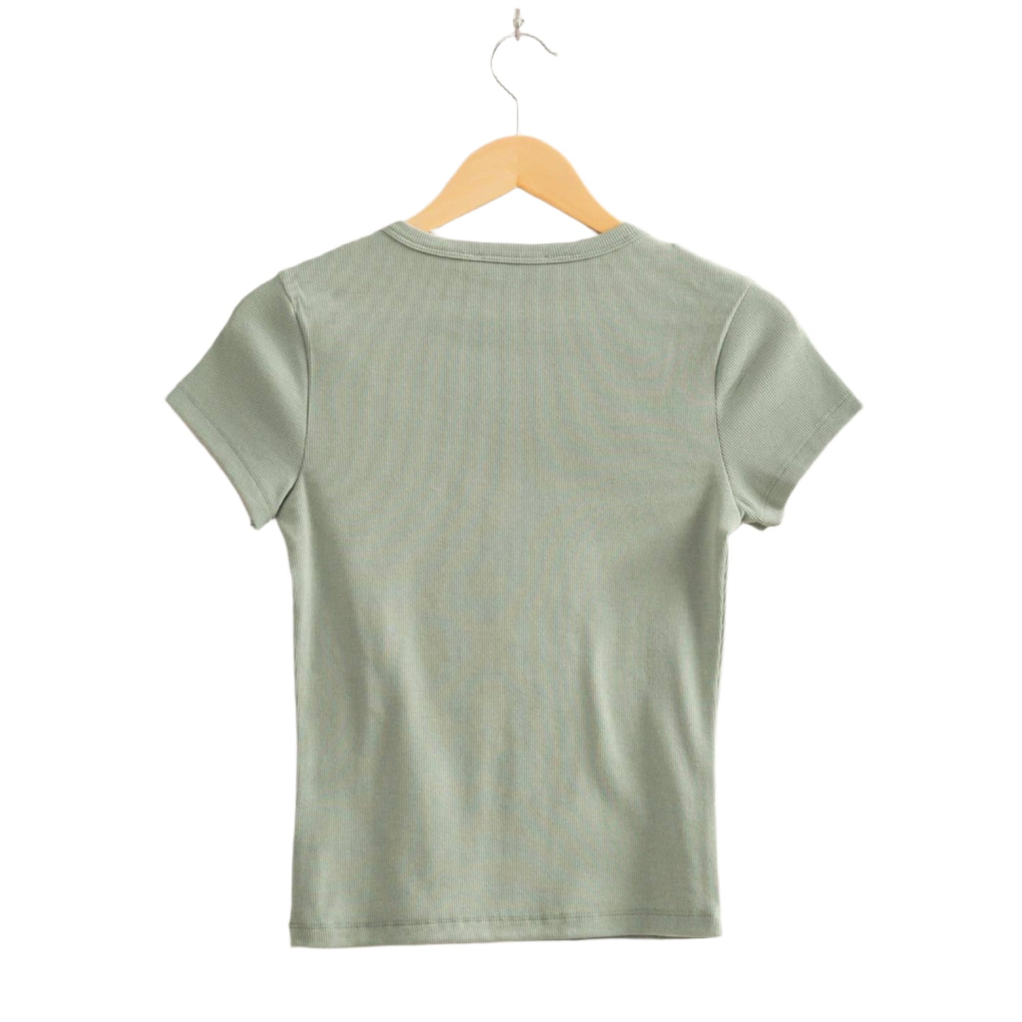 Sage Ribbed Short Sleeve Tee