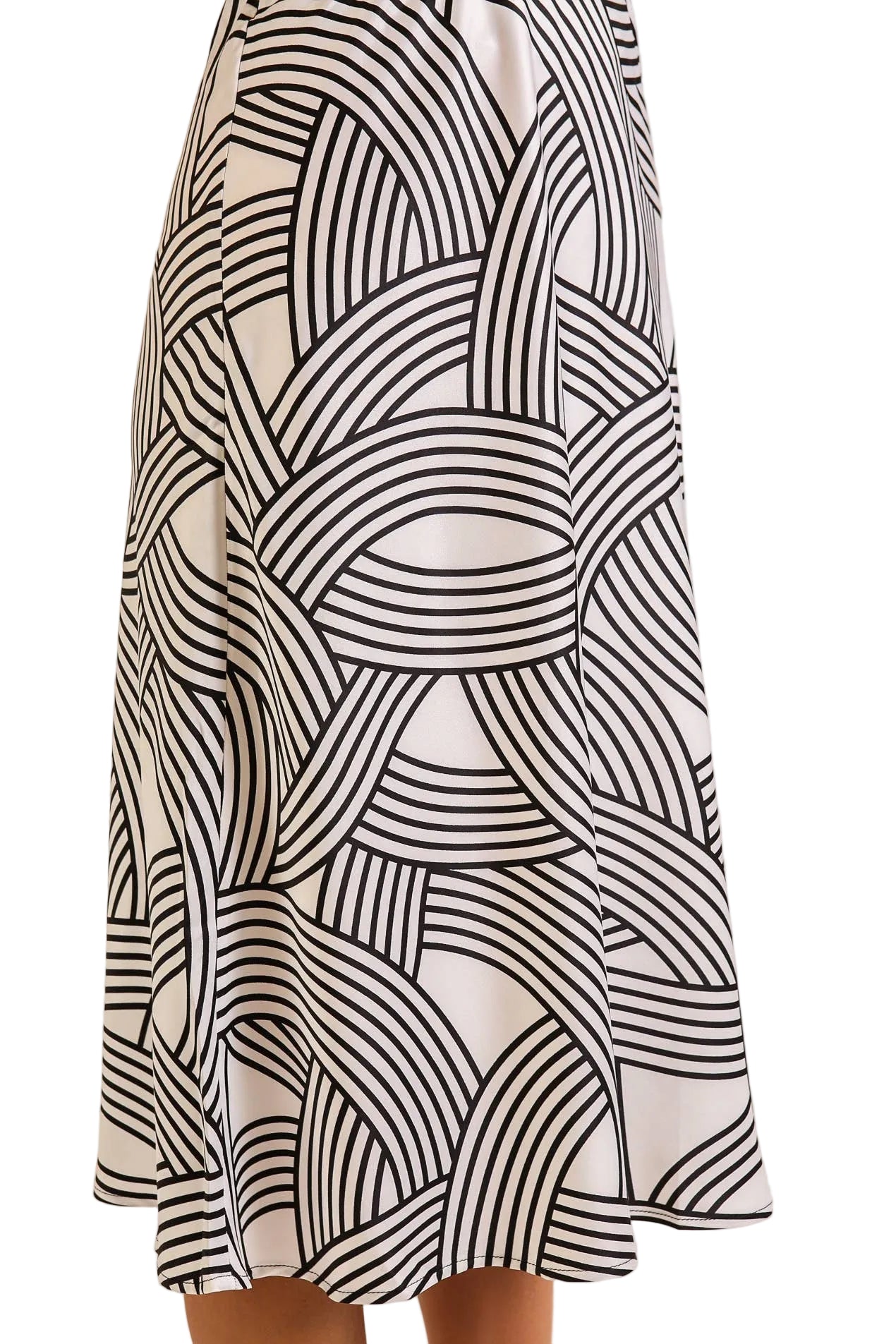 Abstract Print Midi Skirt