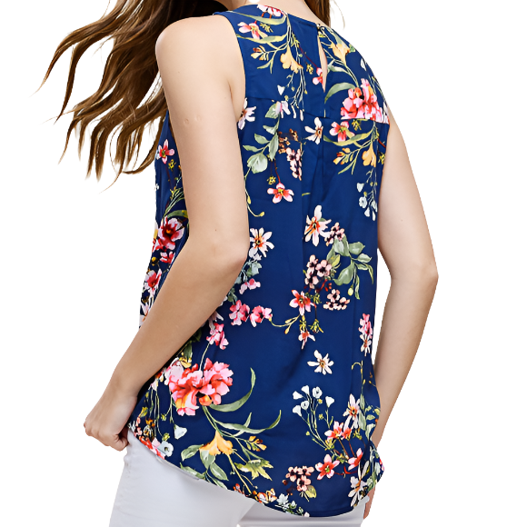 Navy Floral Tank