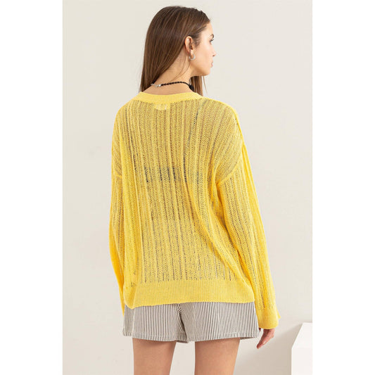 Pineapple Drop Shoulder Sweater