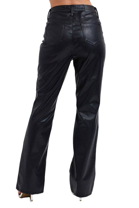 Black leather pants on a white background