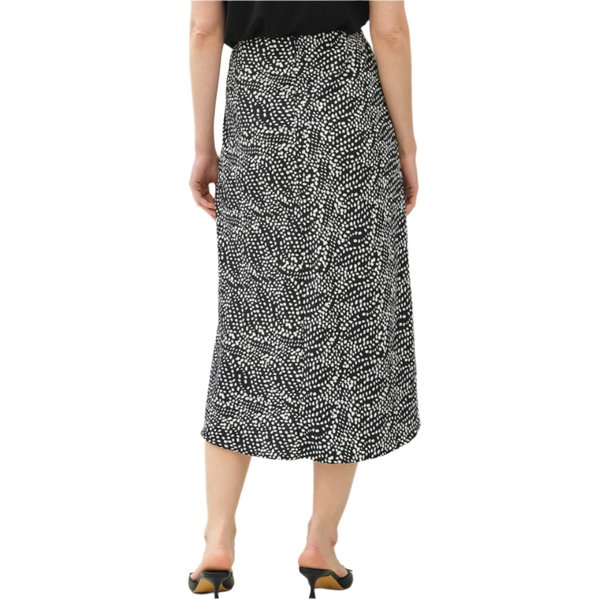 Black Print Midi Skirt