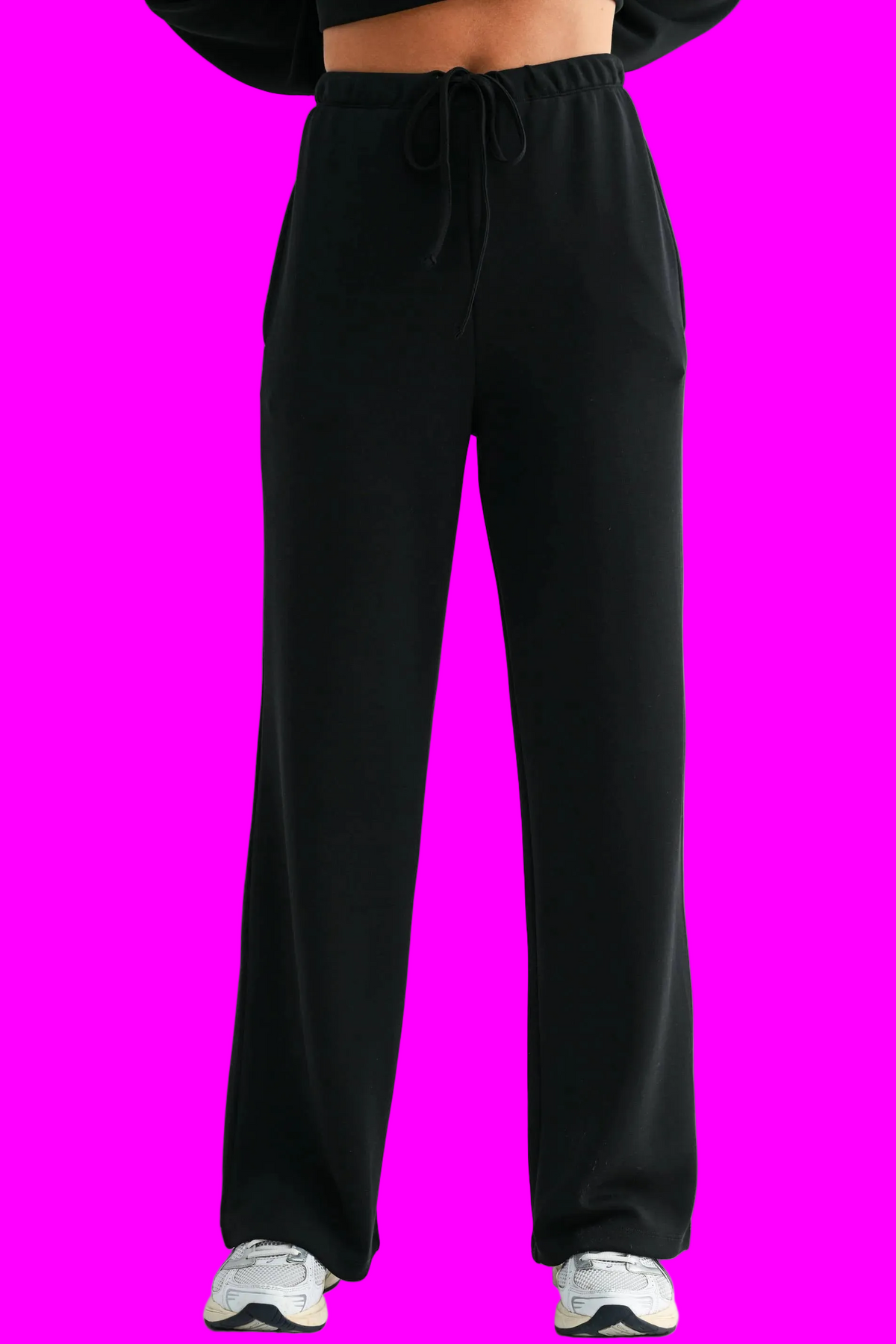 Black Laguna Wide-Leg Pant: Black