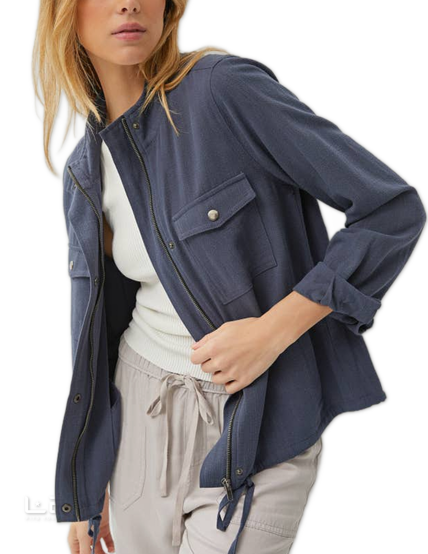 Utility Style Jacket Slate Blue