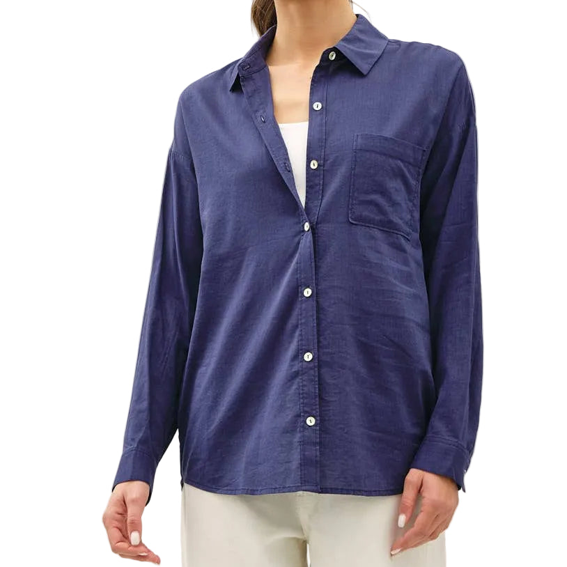 Indigo Cotton Blend Light Weight Shirt