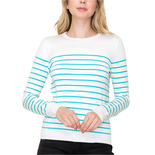Ivory / Mint Stripe Sweater