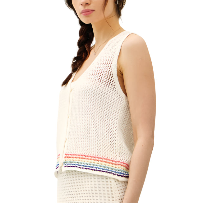 Rainbow Hem Knit Sweater Cardigan