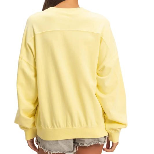 Person wearing a yellow sweatshirt with a plain background