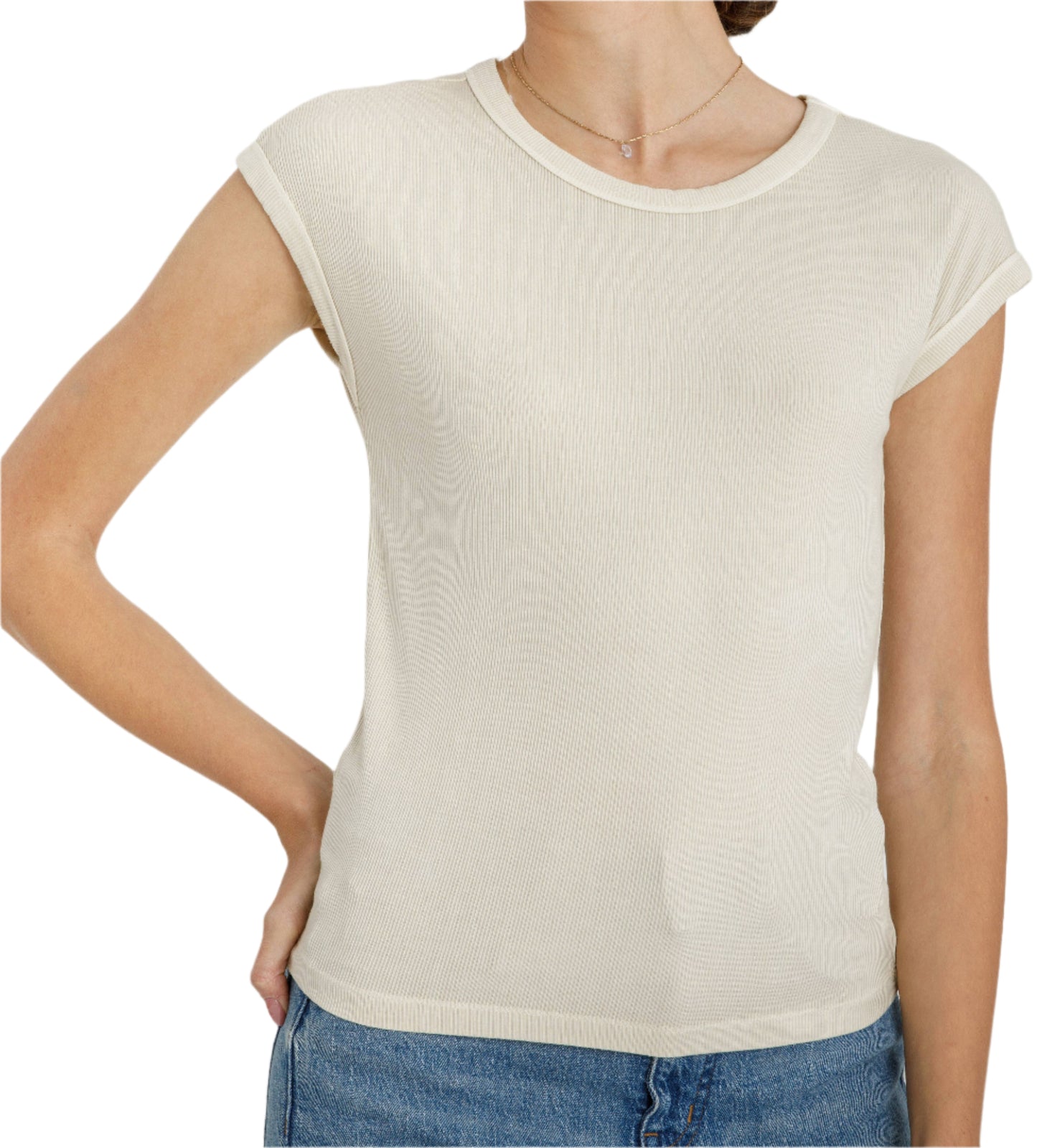 Natural Cap Sleeve Tee