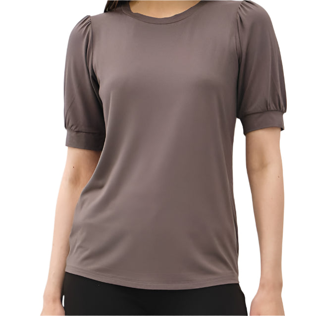 Charcoal Soft Puff Sleeve Tee