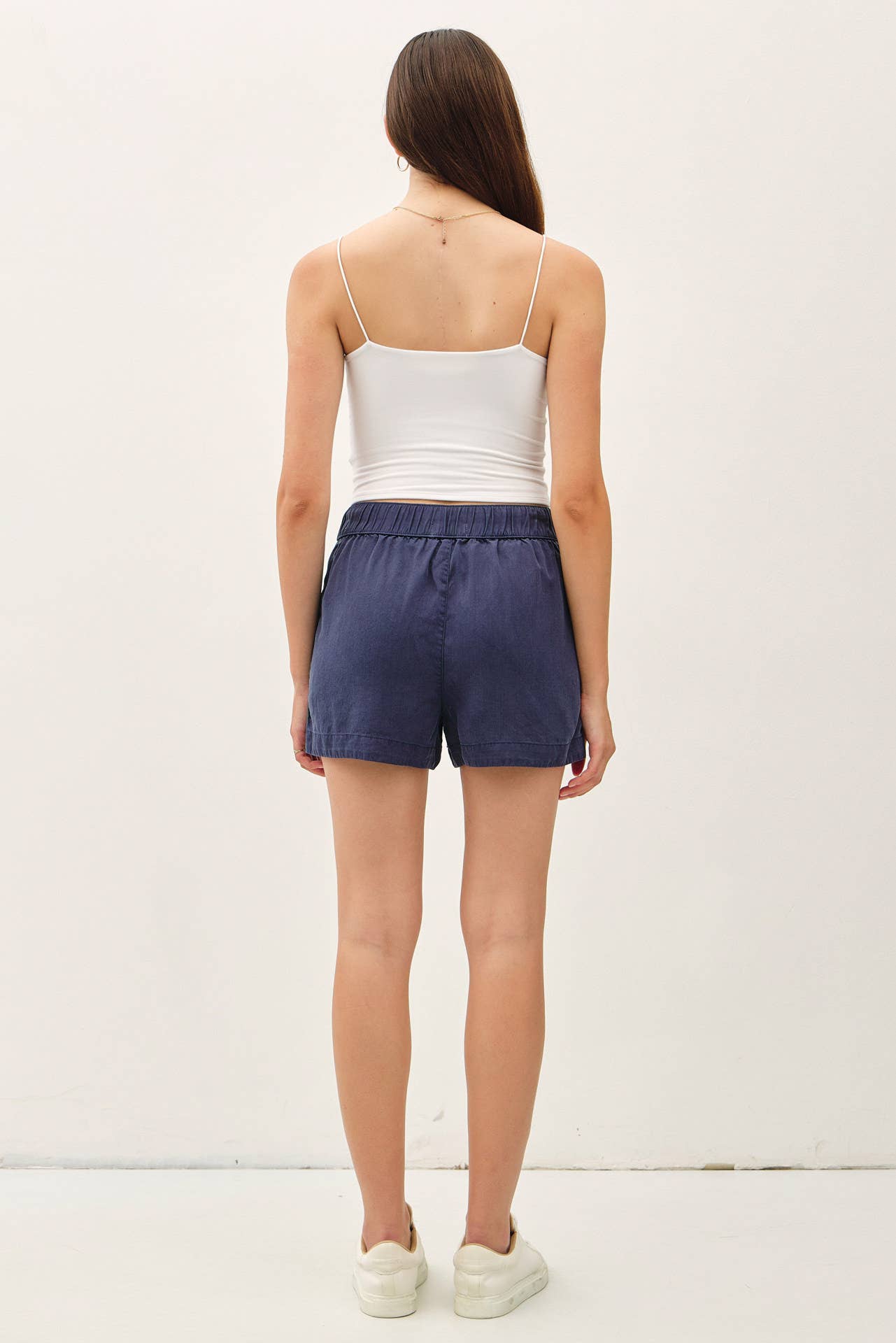 Dark Denim High Rise Tencel Short