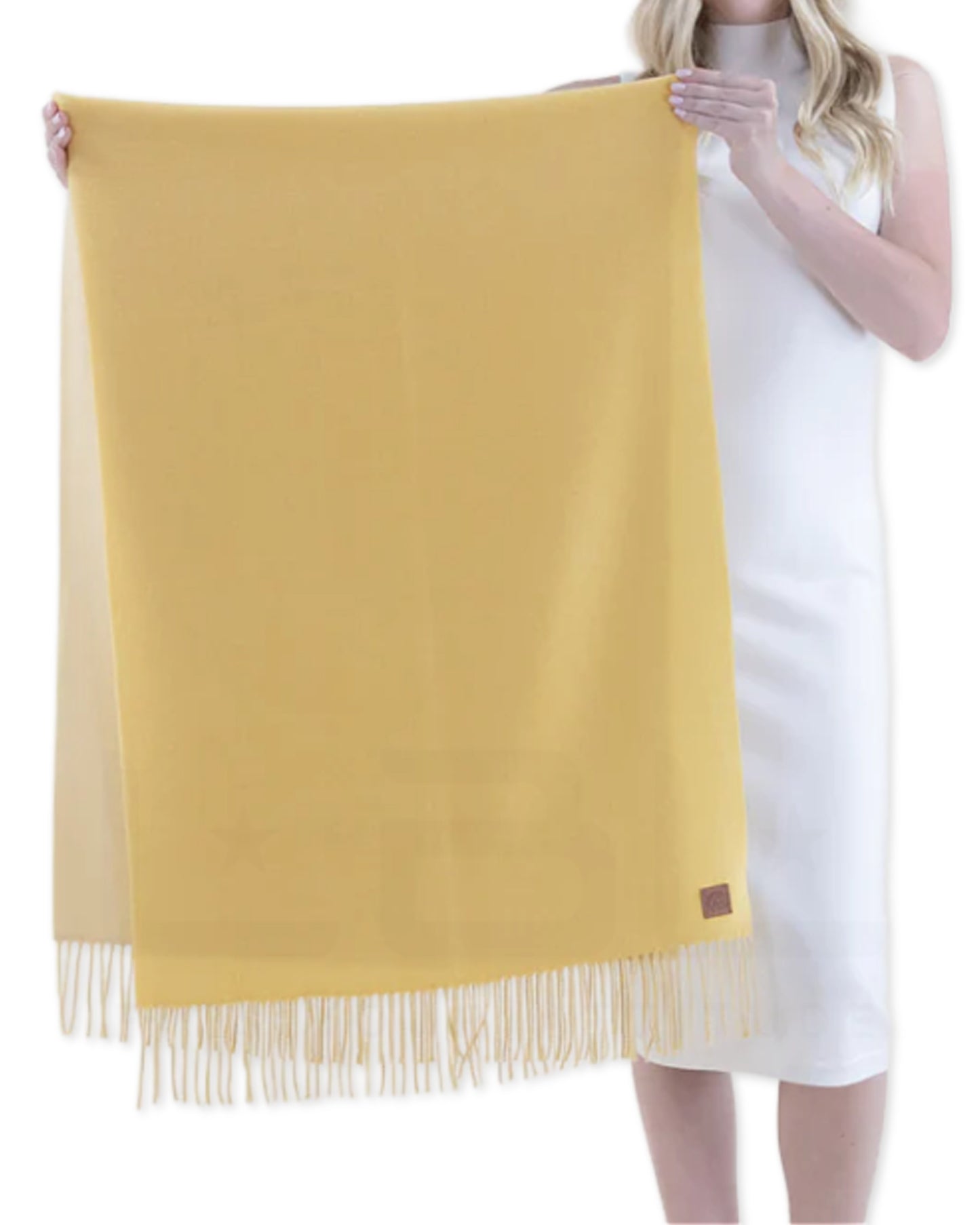 Wool Feel Yellow Scarf