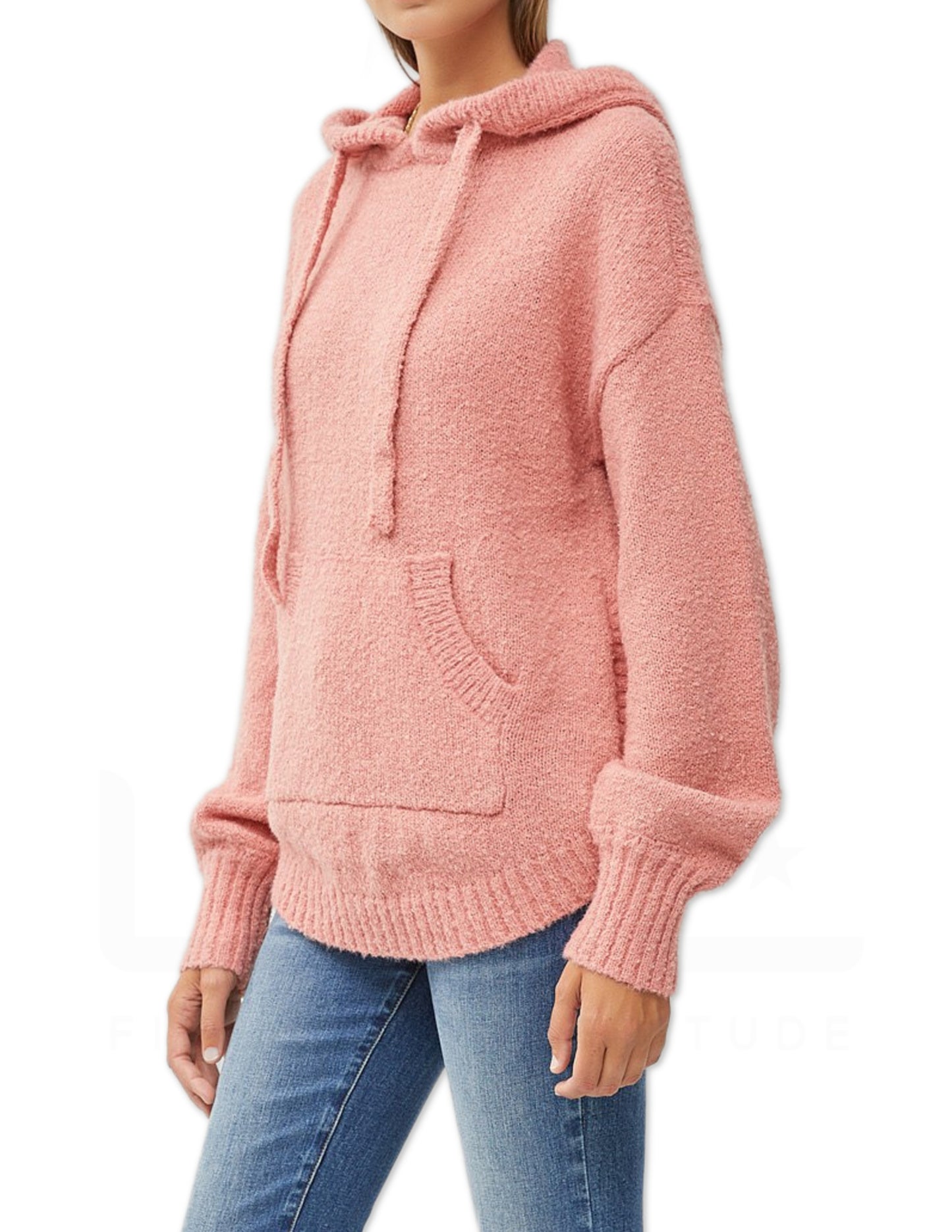 Hooded Sweater - Coral