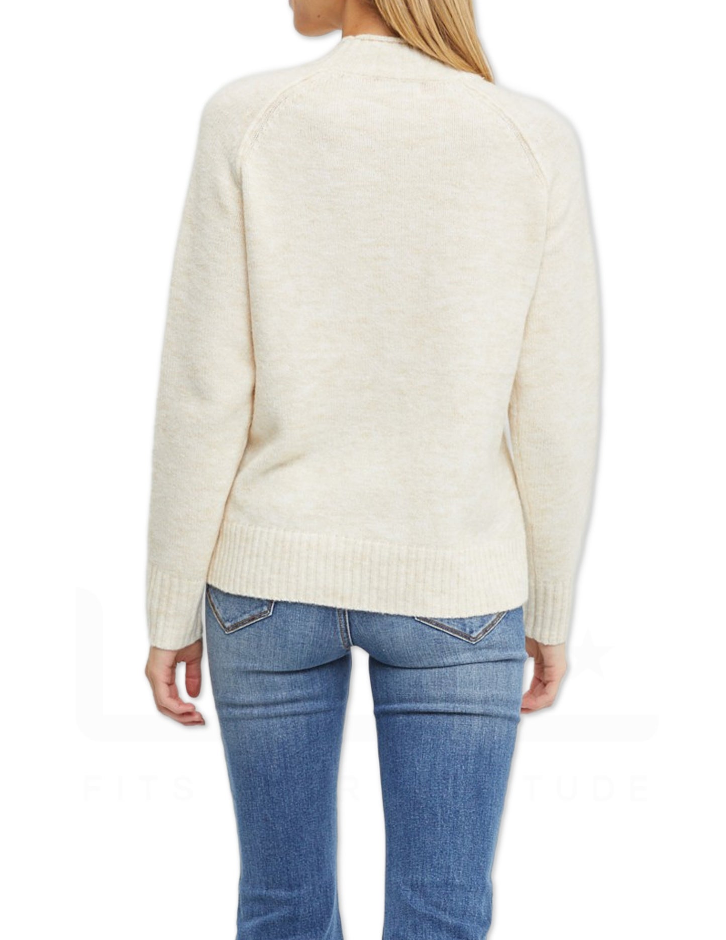 Mock Neck Pullover Sweater - ivory