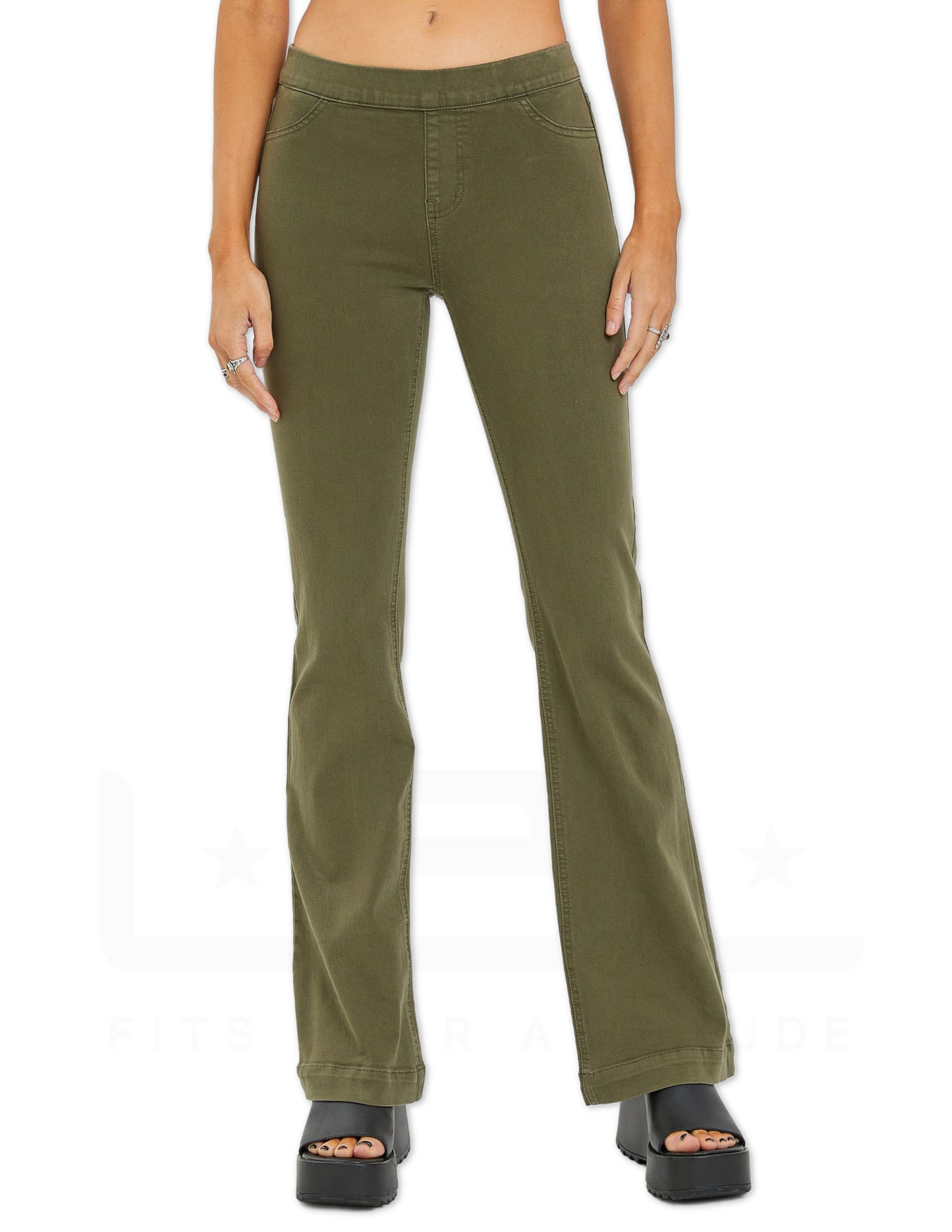 Military Mid Rise Flared Jegging