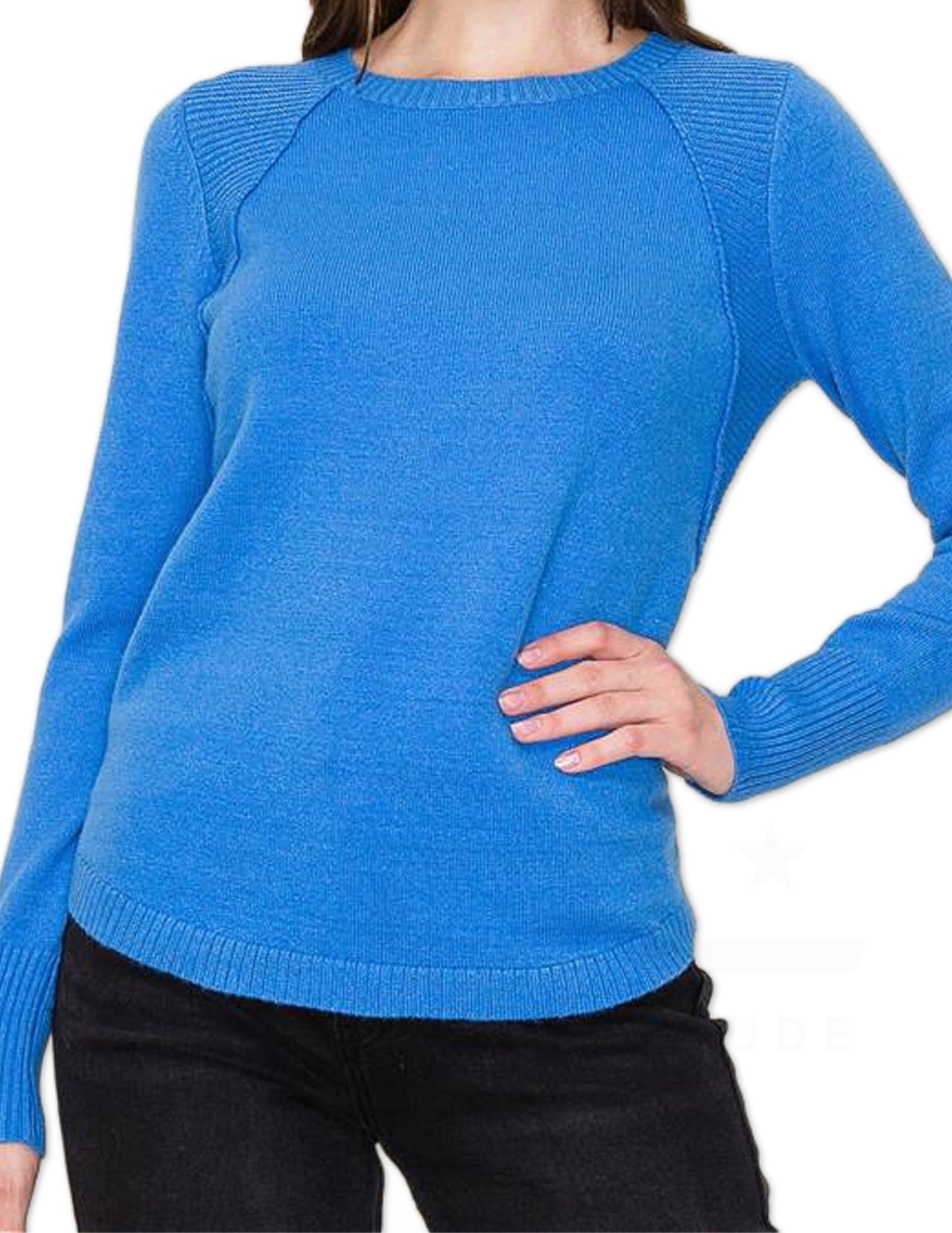 Classic Crew Neck Sweater - Cobalt