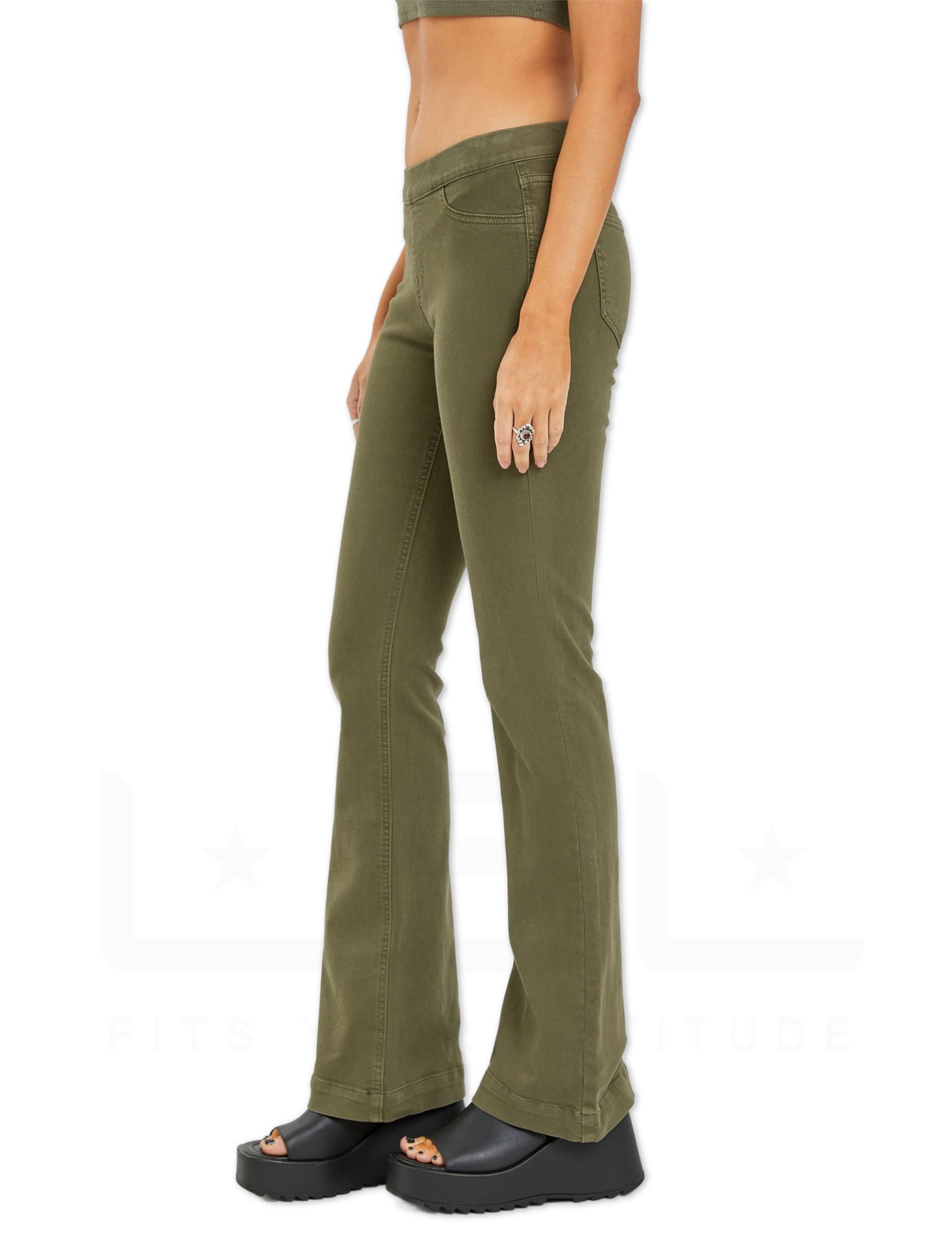Military Mid Rise Flared Jegging