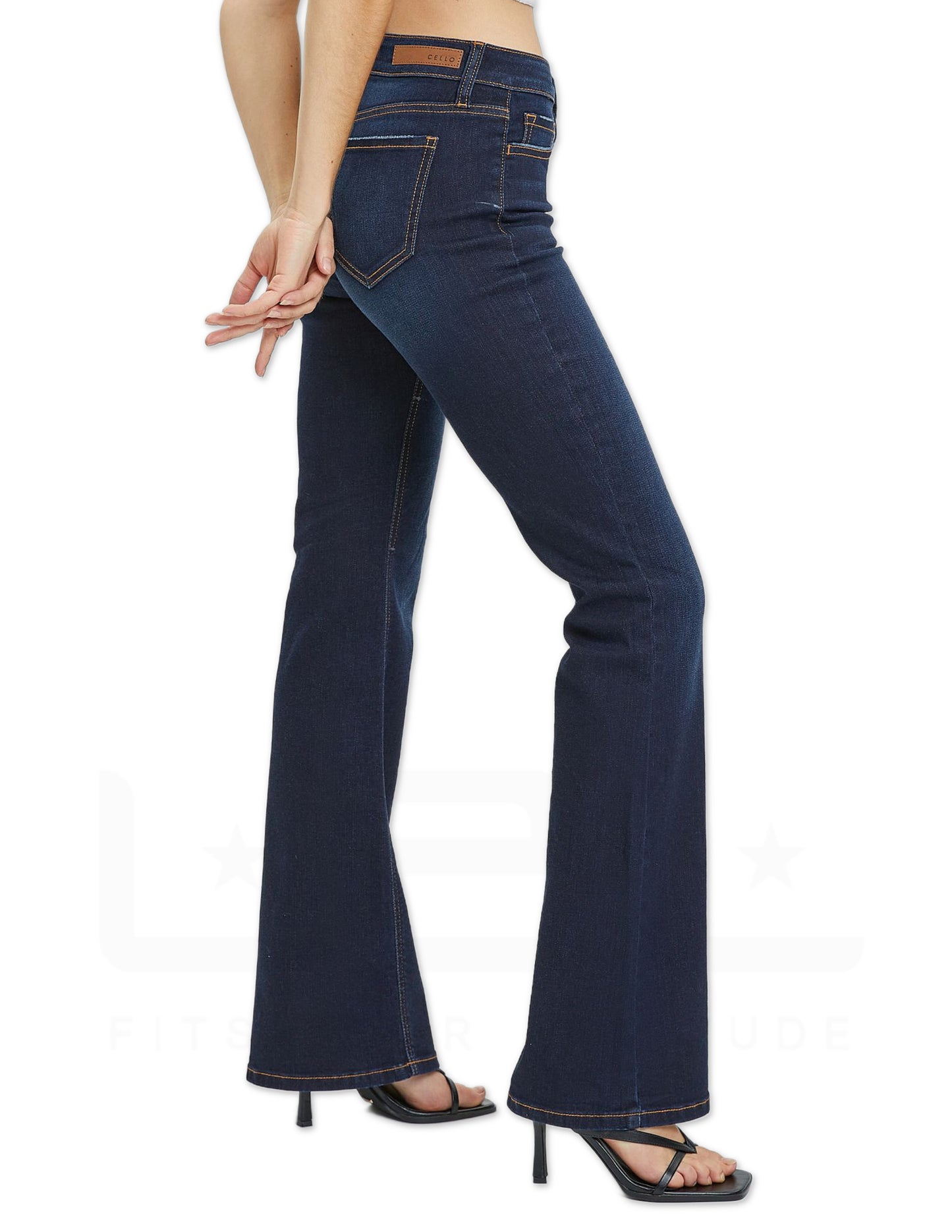 Mid Rise Flared Jeans