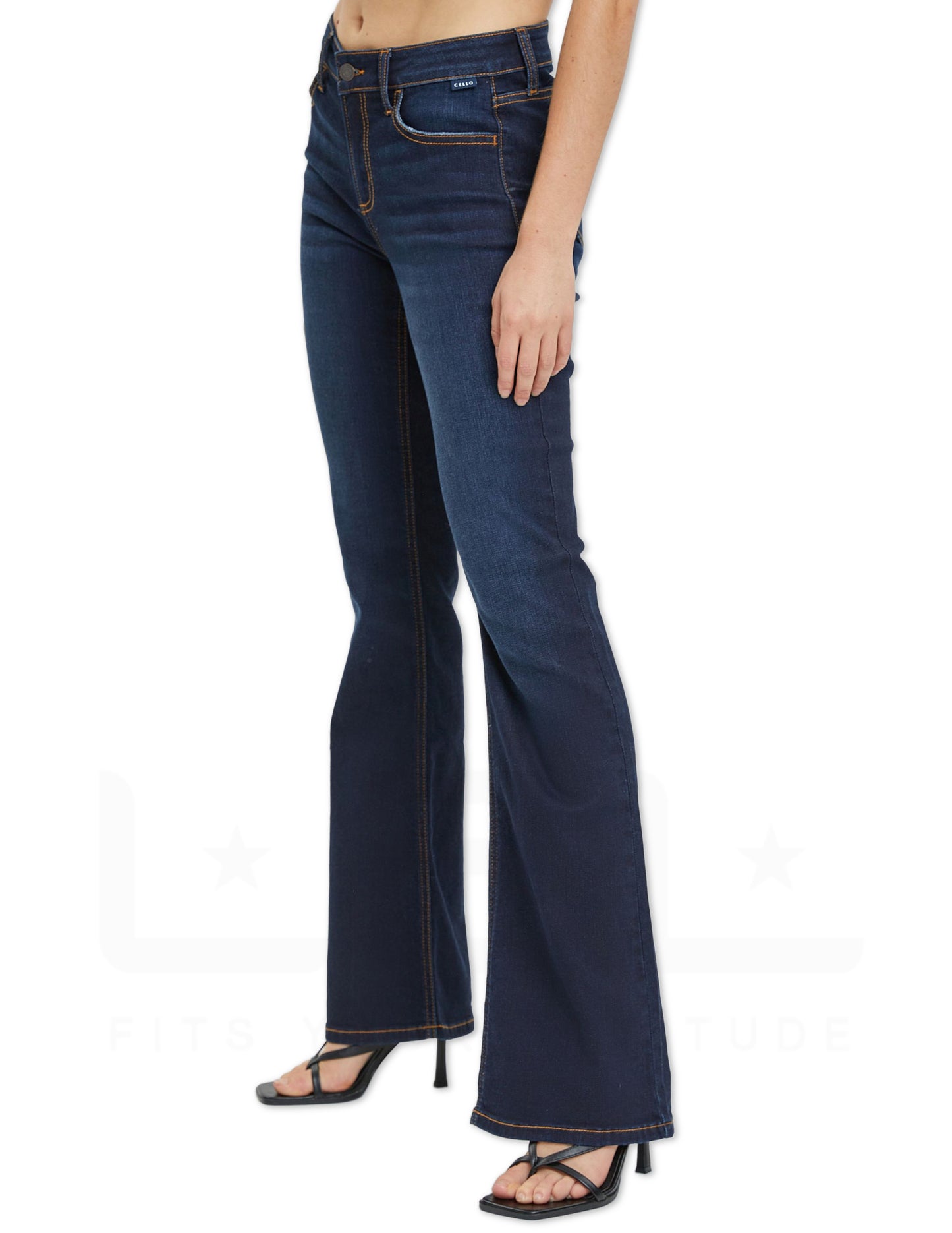 Mid Rise Flared Jeans