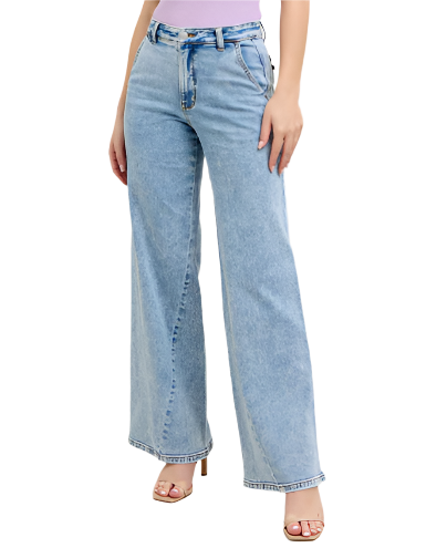 Stone Wash Retro Wide Jeans