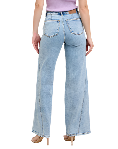 Stone Wash Retro Wide Jeans