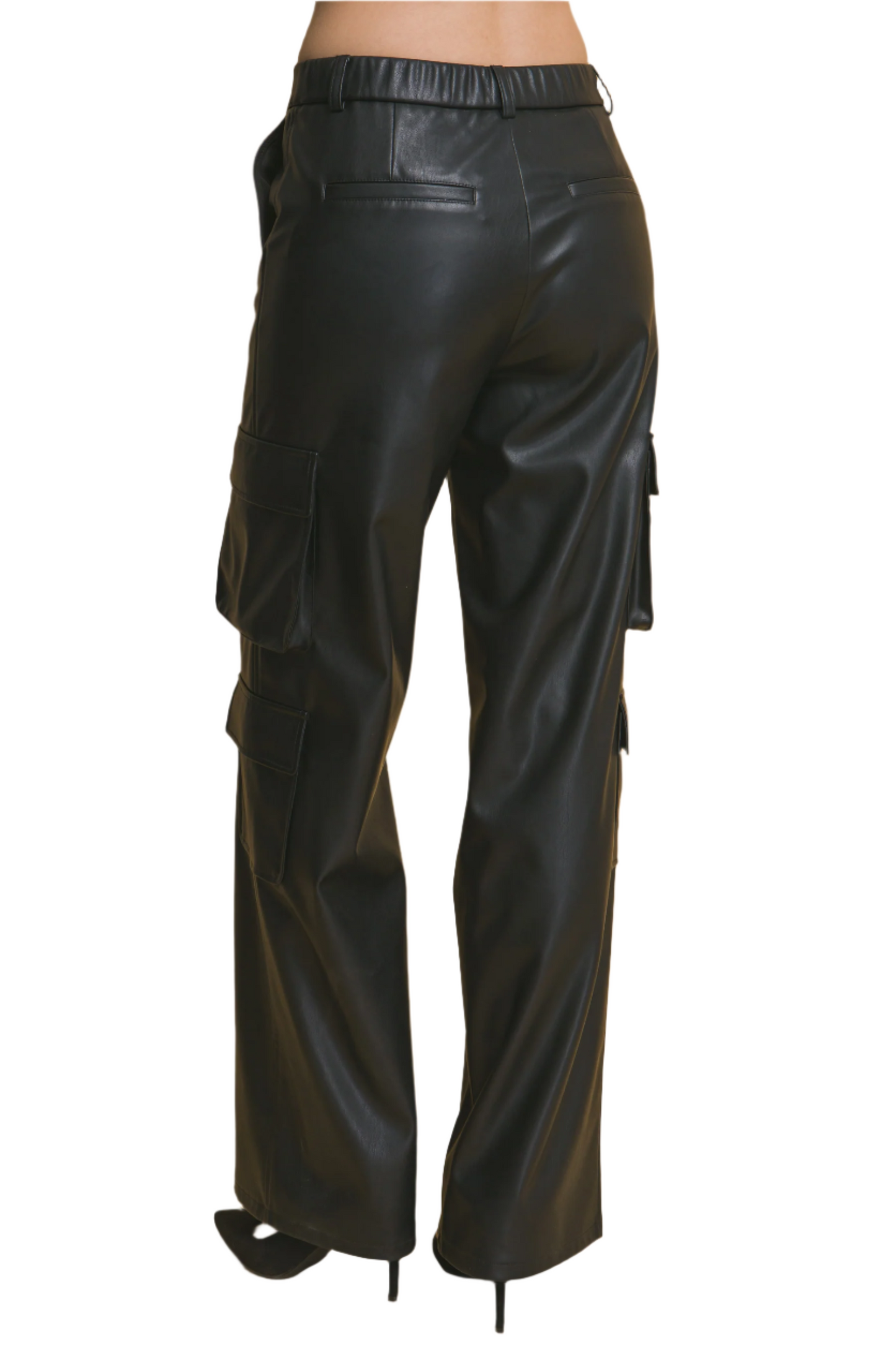 Vegan Leather Cargo Pants