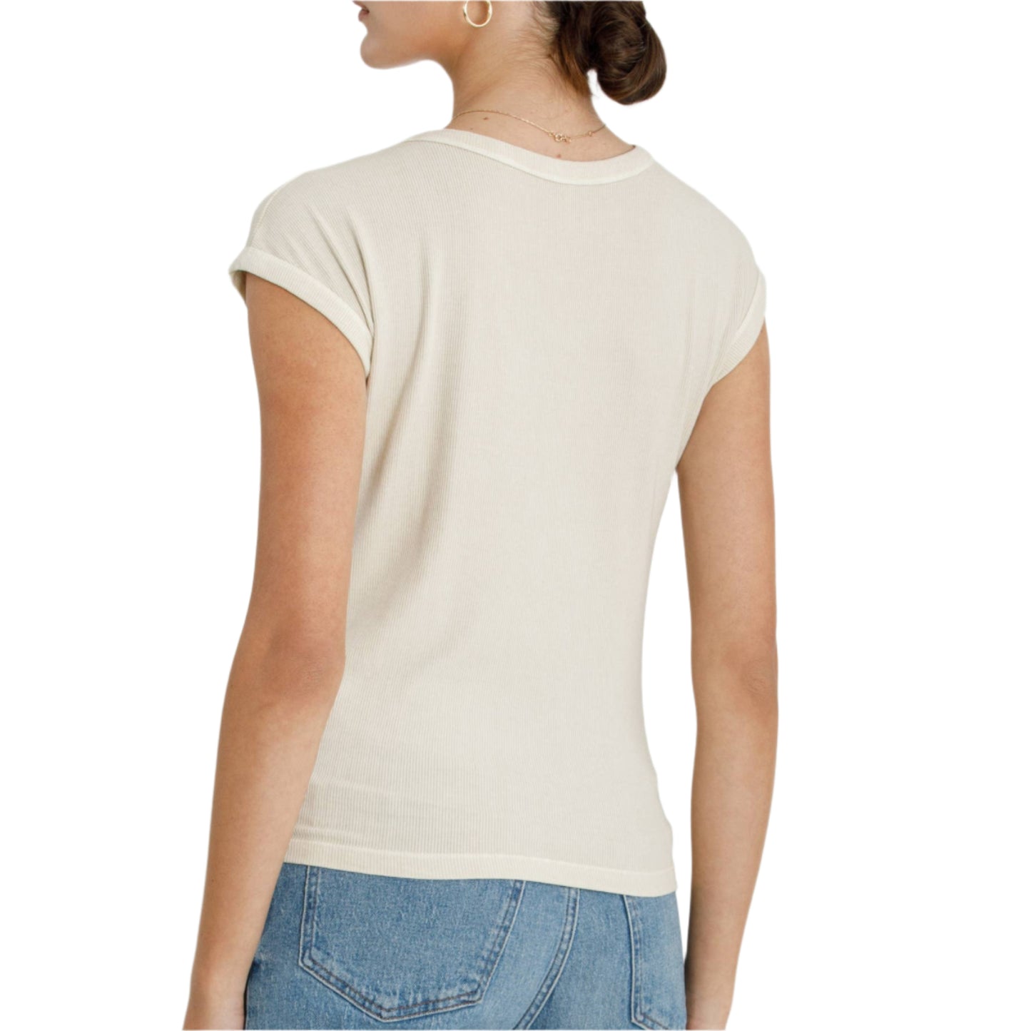 Natural Cap Sleeve Tee