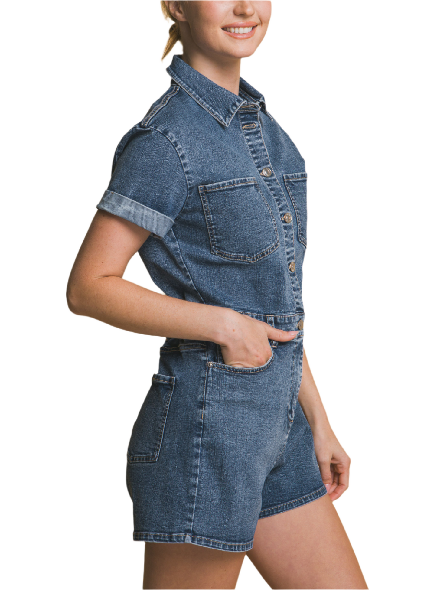 Denim Romper