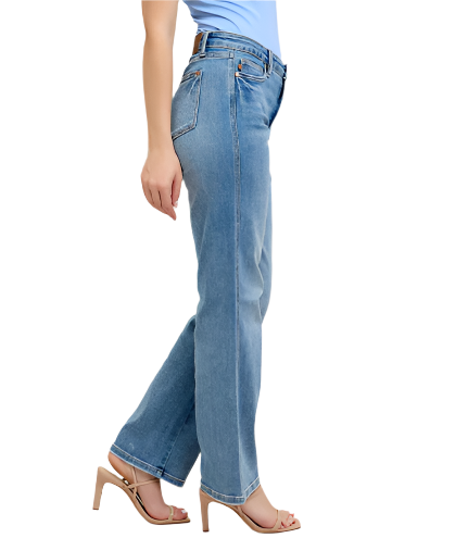 Mid Rise Tummy Control Straight Jean