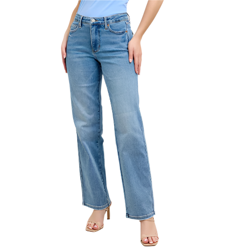 Mid Rise Tummy Control Straight Jean