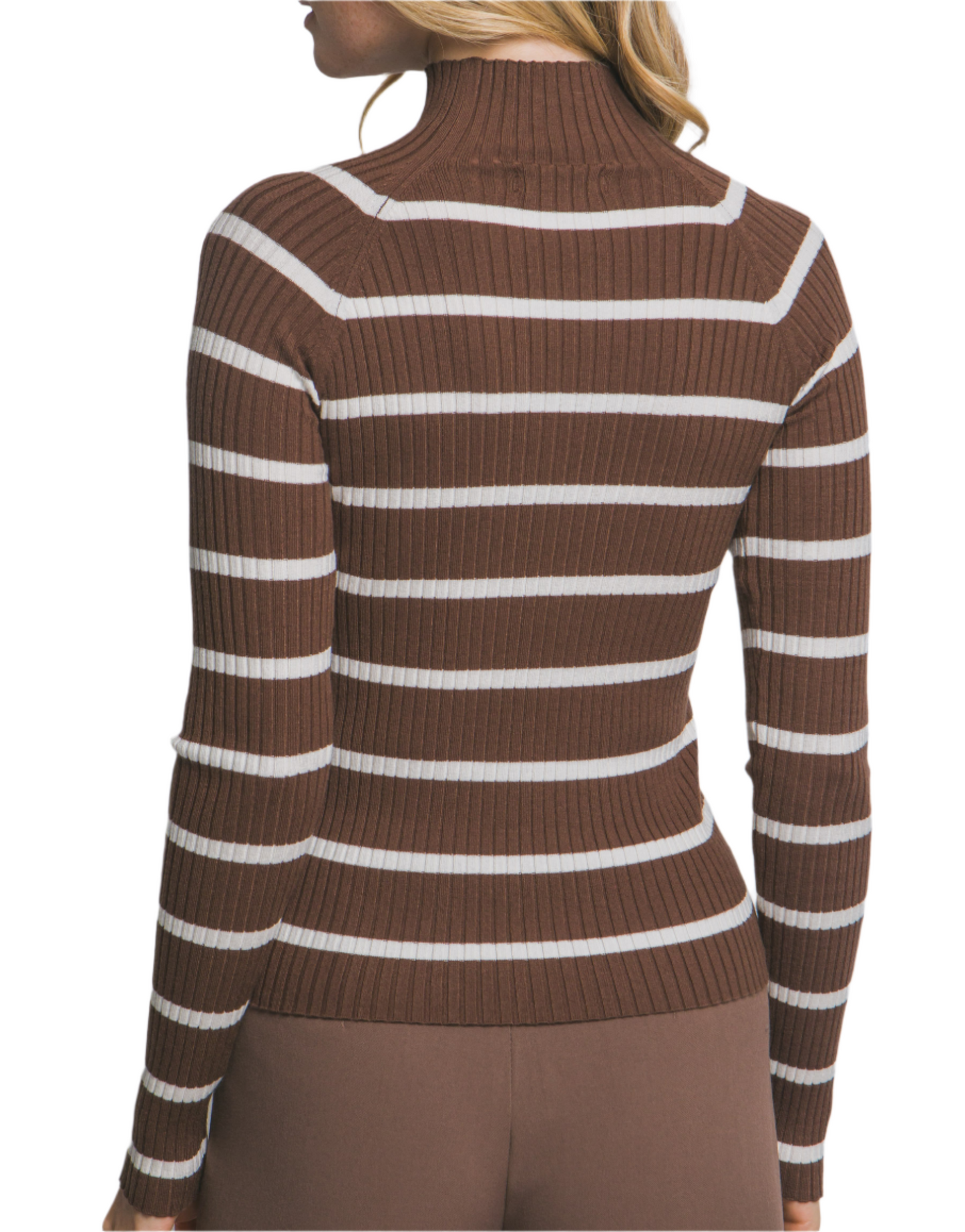 Brown Striped Turtleneck