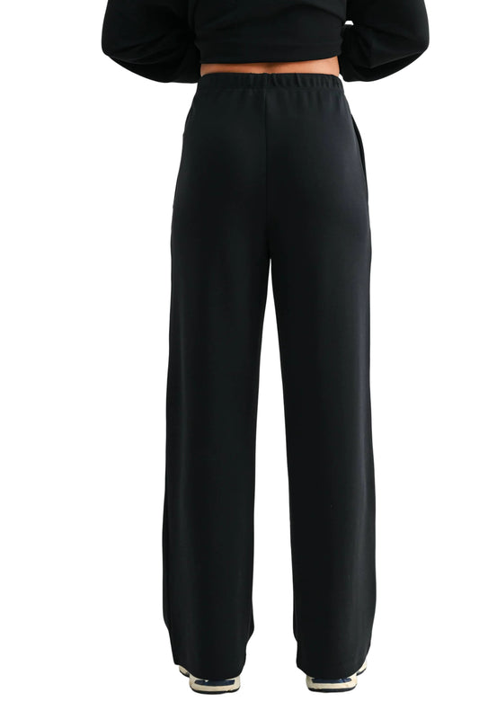 Black Laguna Wide-Leg Pant: Black