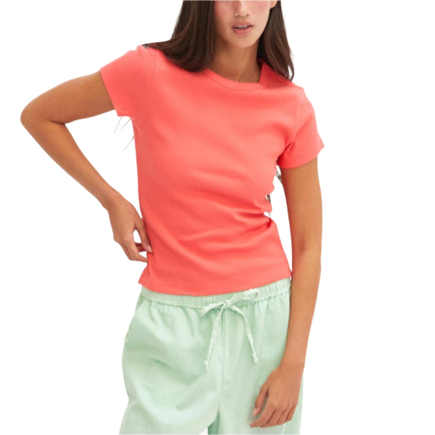 Bright Coral Short Sleeve Tee