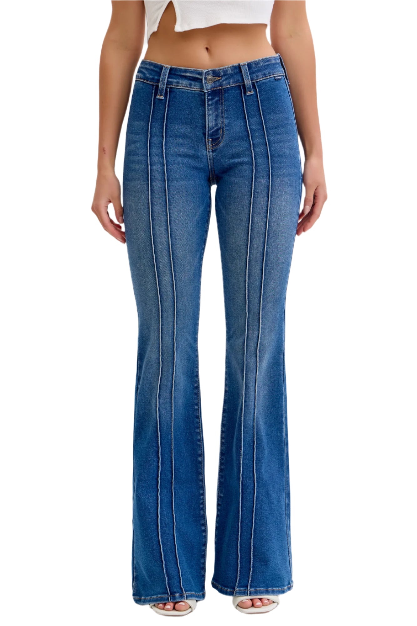 Mid Rise Flare Jeans