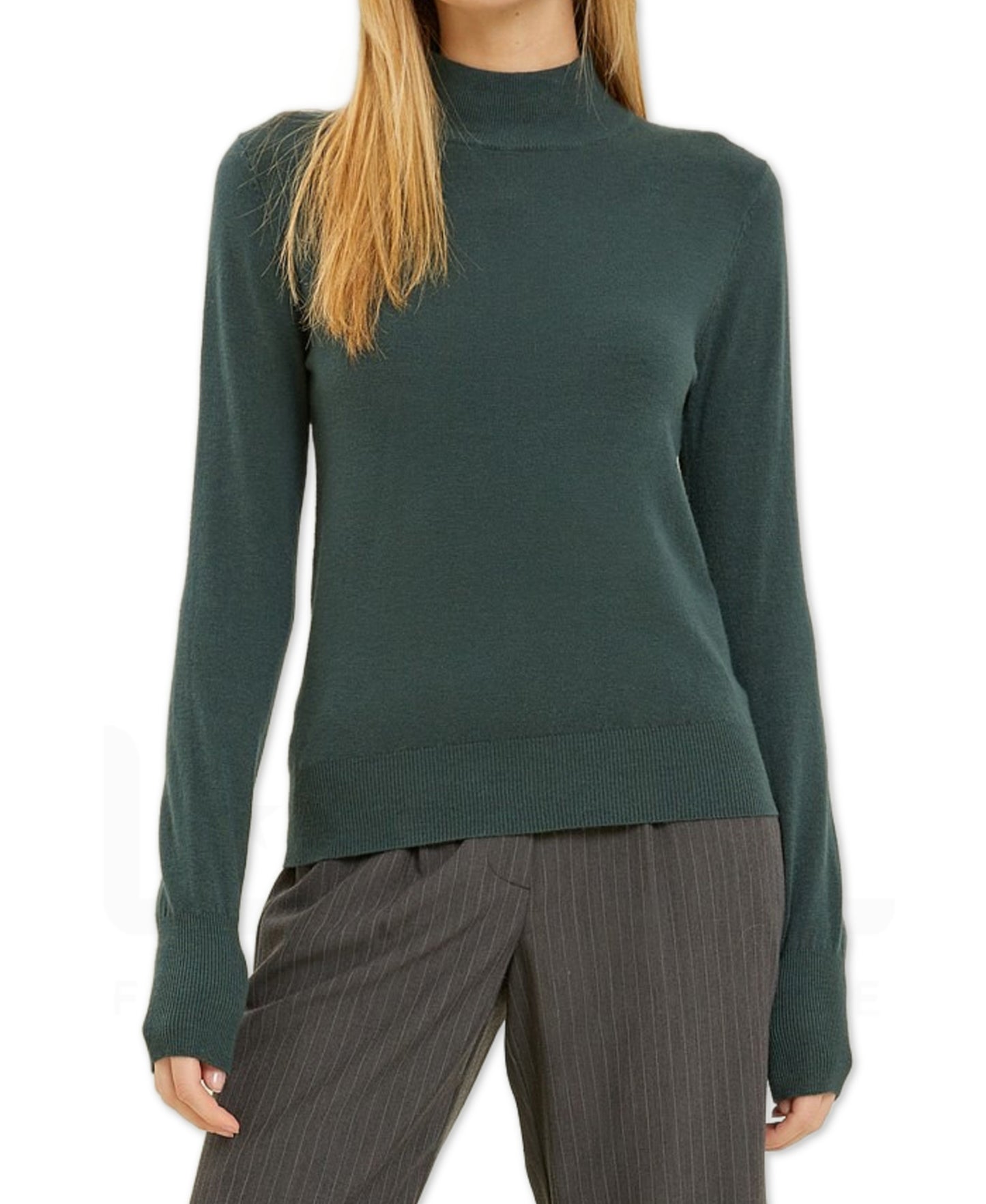 Ultra Soft Mock Neck Sweater - Hunter