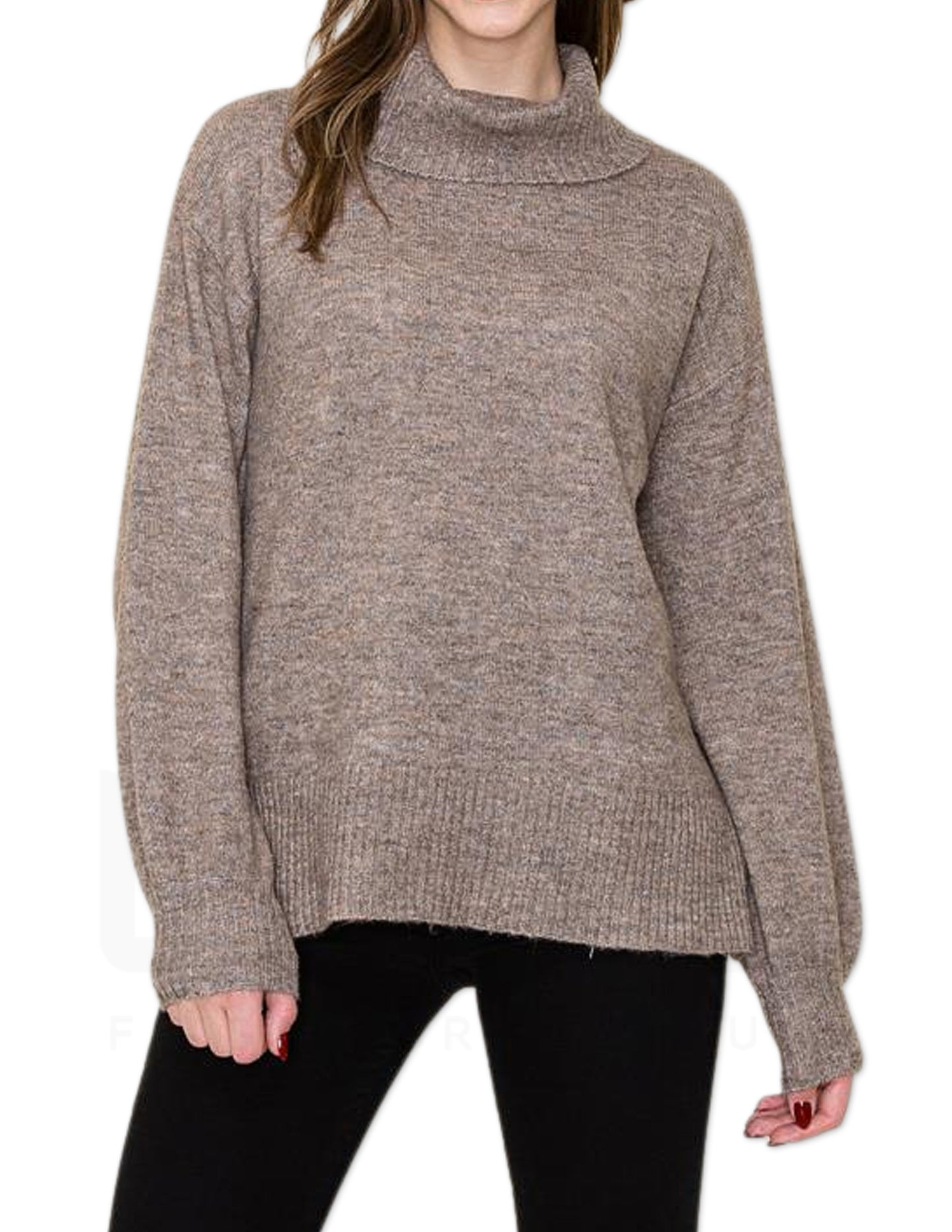 Turtle Neck Sweater - Mocha