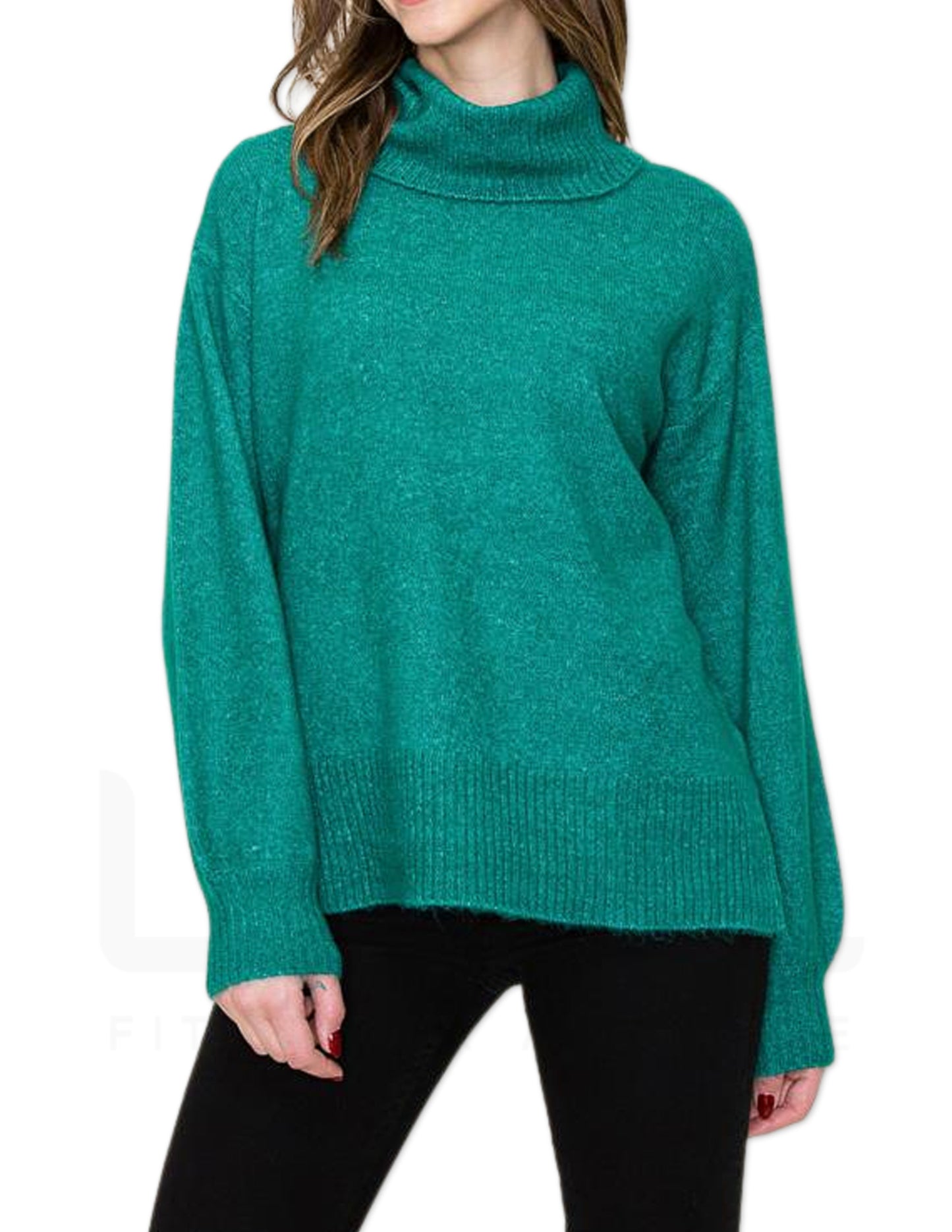 Turtle Neck Sweater - Green