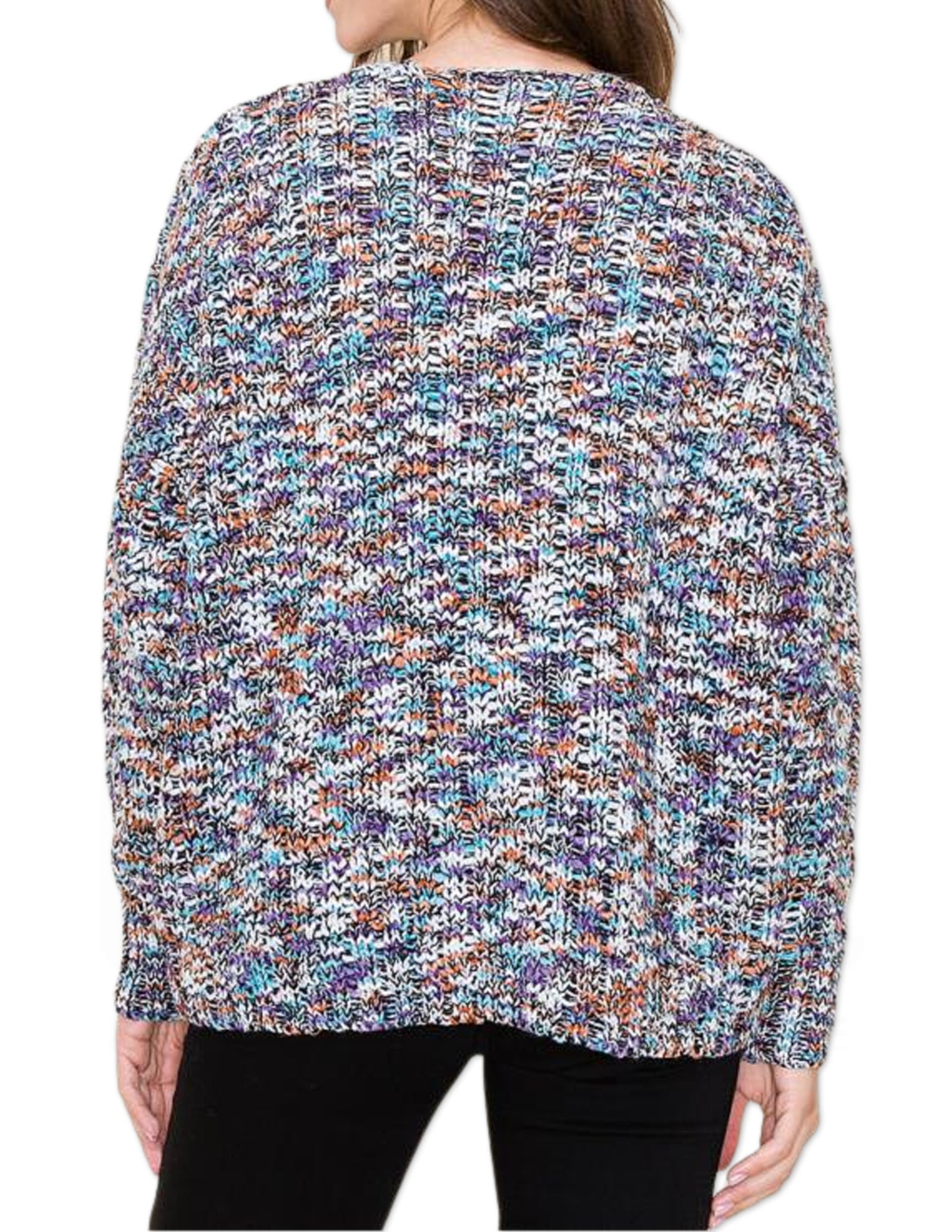 Multi Color Cardigan - Purple Multi