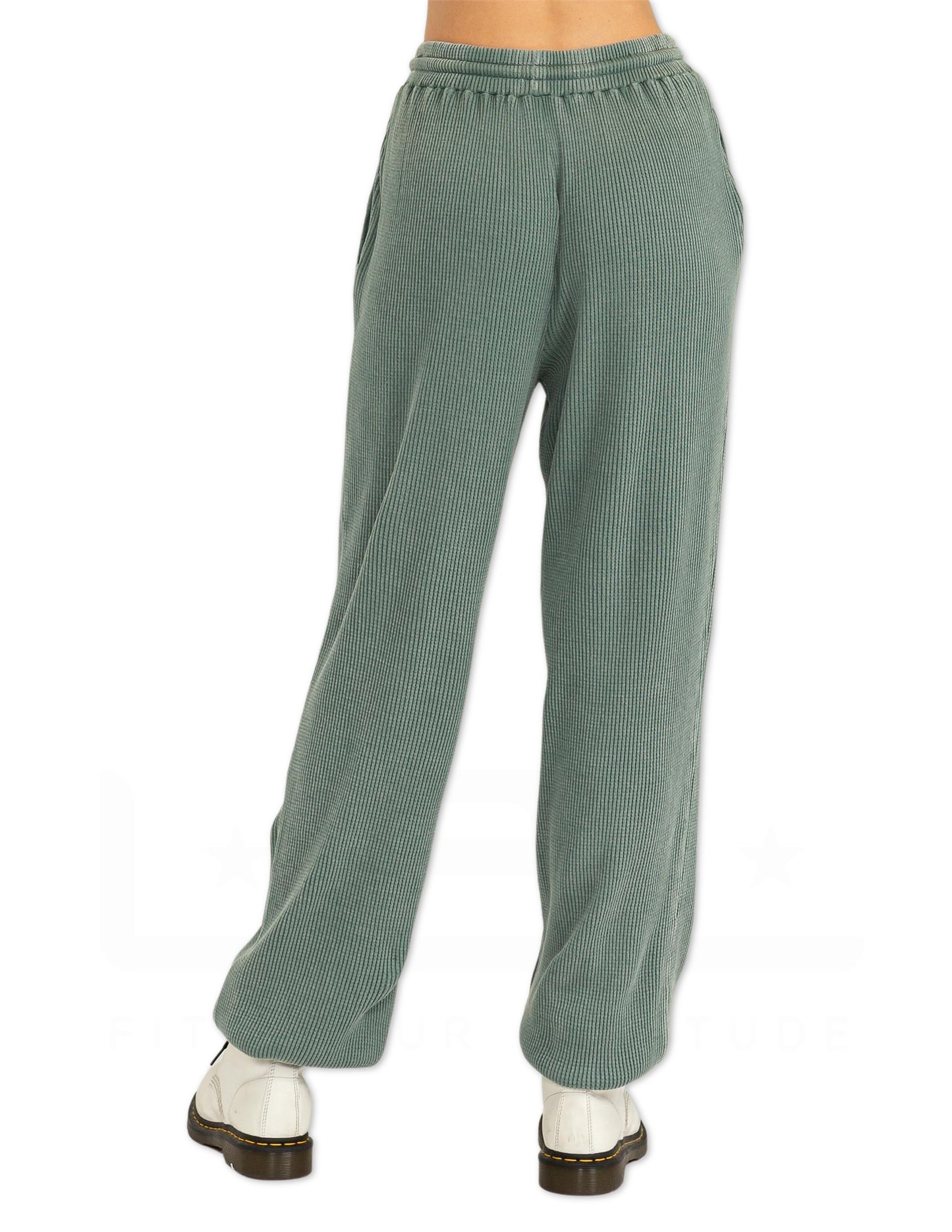 High Waist Sweatpants - Grey Green