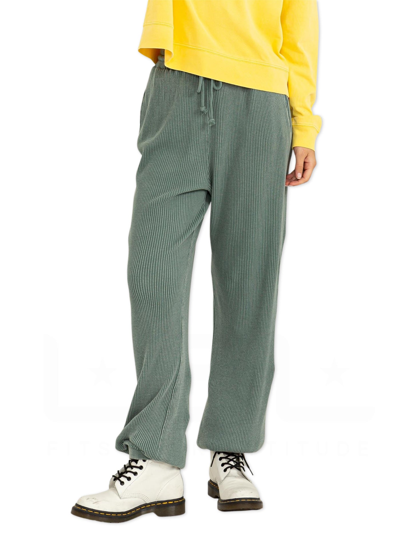 High Waist Sweatpants - Grey Green