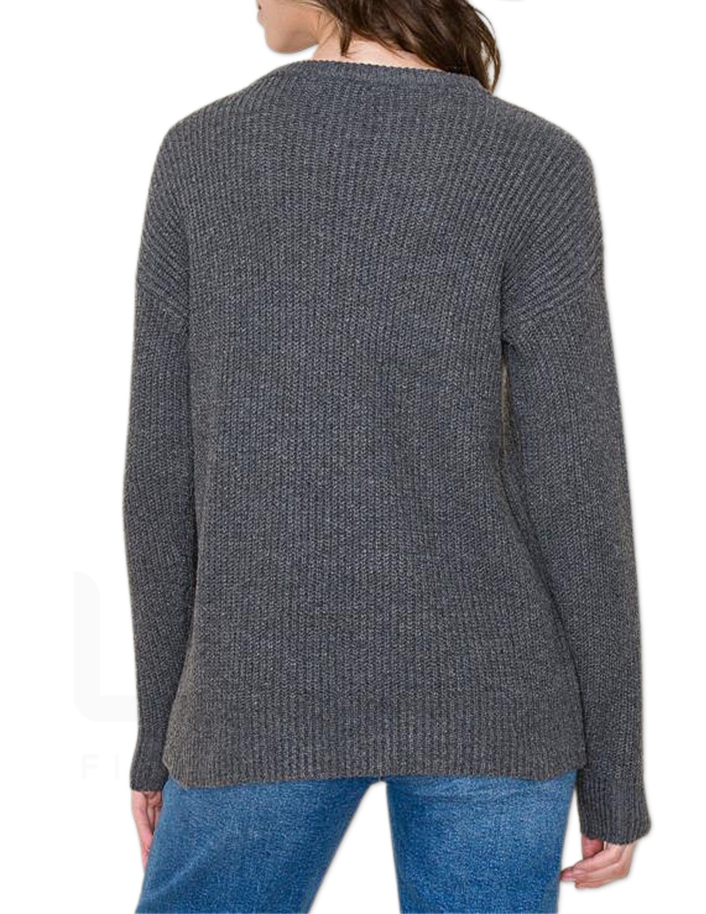 Comfy Crew Neck Sweater - Charcoal