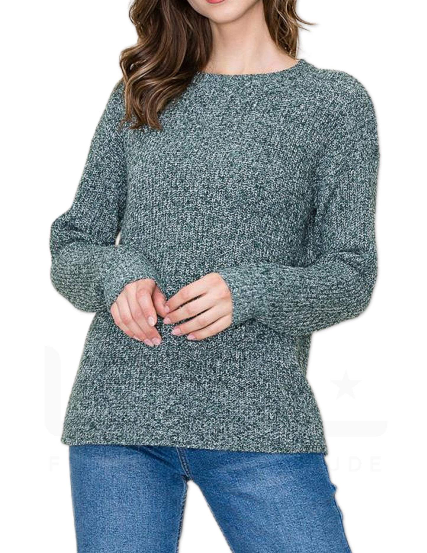 Comfy Crew Neck Sweater - Green