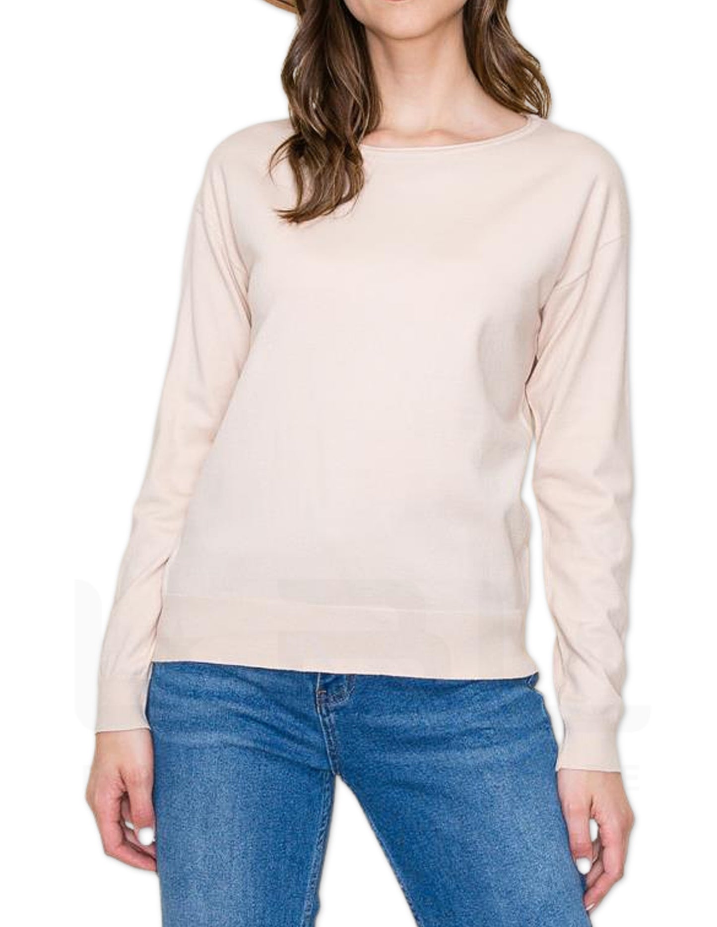 Super Soft Boat Neck Sweater - Almond