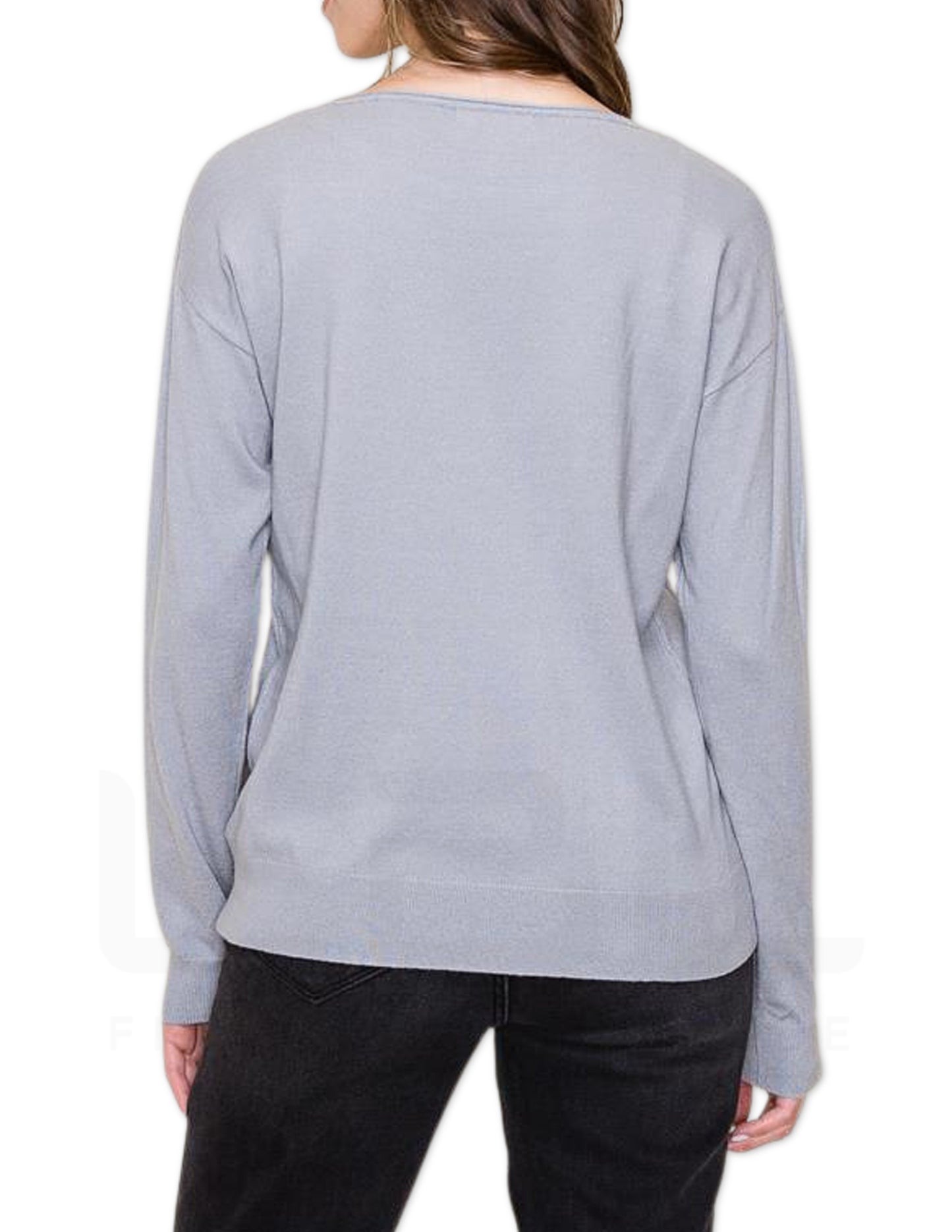 Super Soft Boat Neck Sweater - Heather Grey