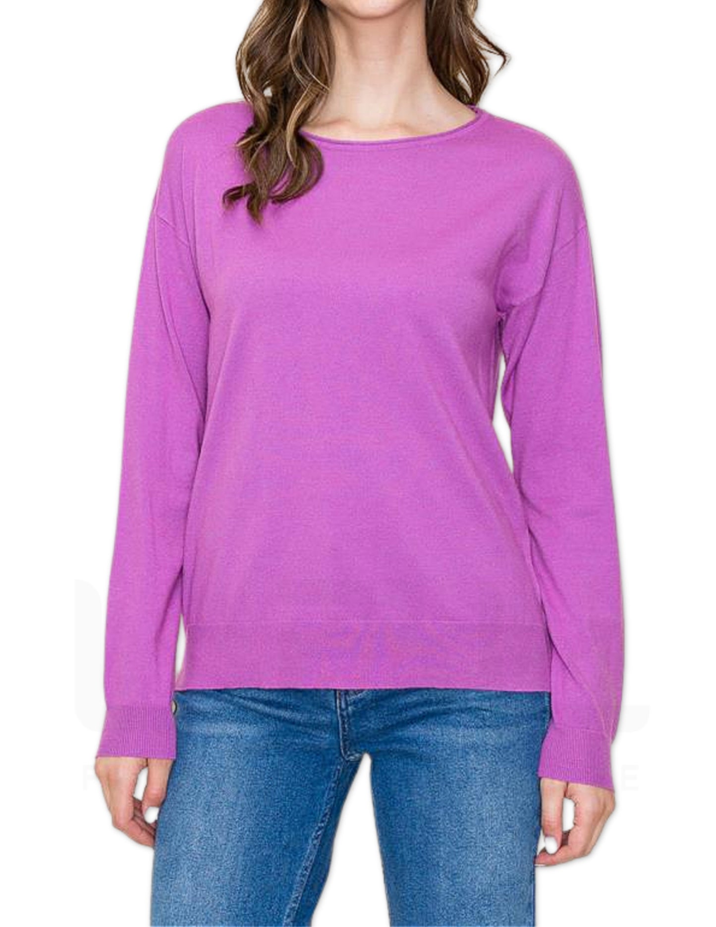 Super Soft Boat Neck Sweater - Orchid