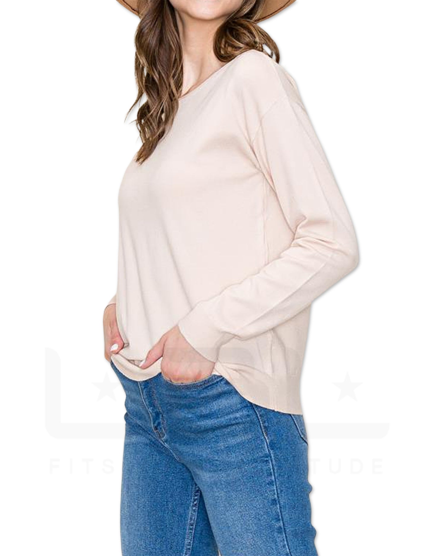 Super Soft Boat Neck Sweater - Almond