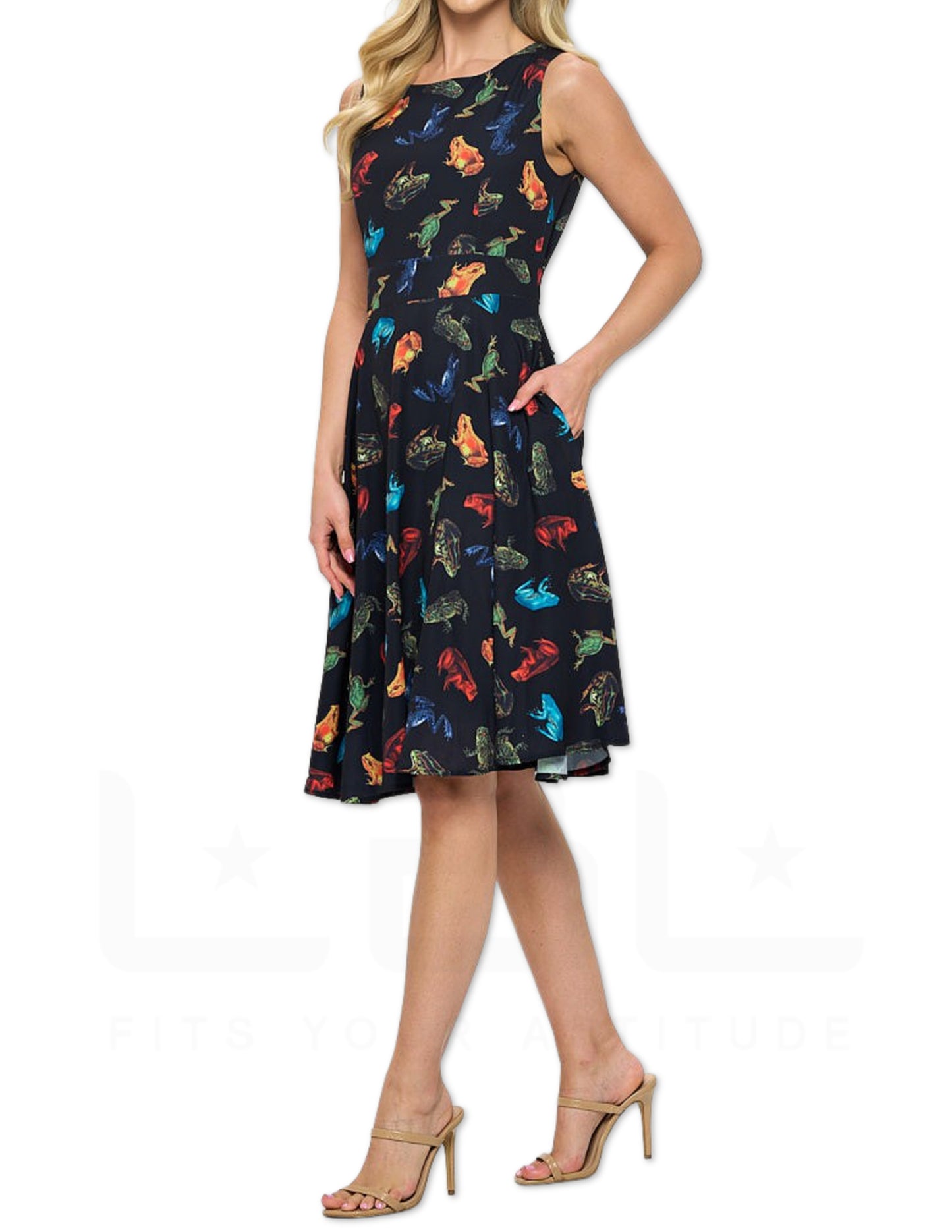 Frog Print Dress