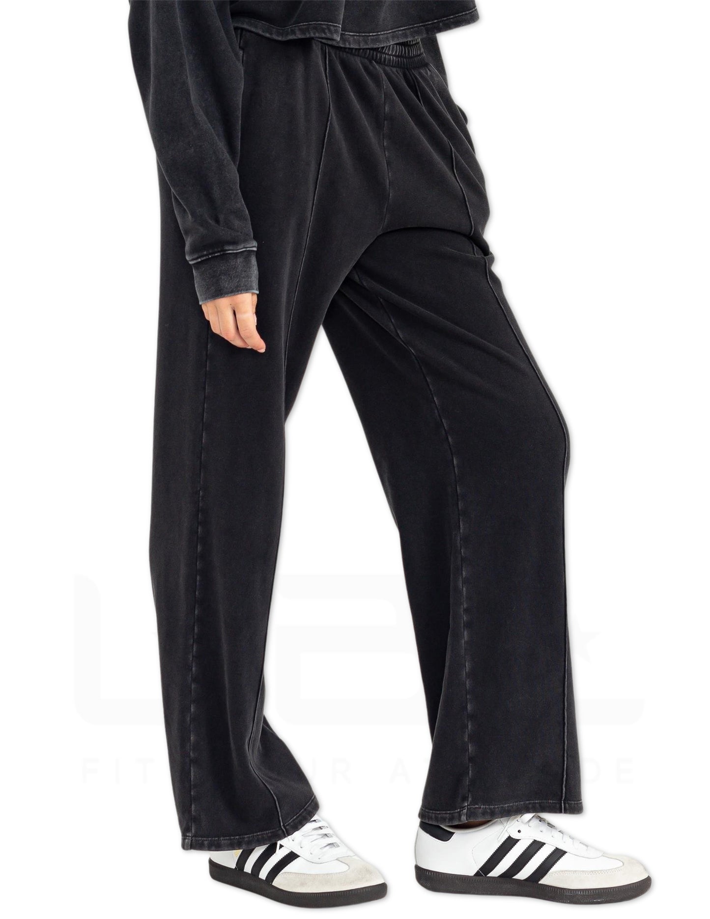 Pintuck Sweatpants - Black