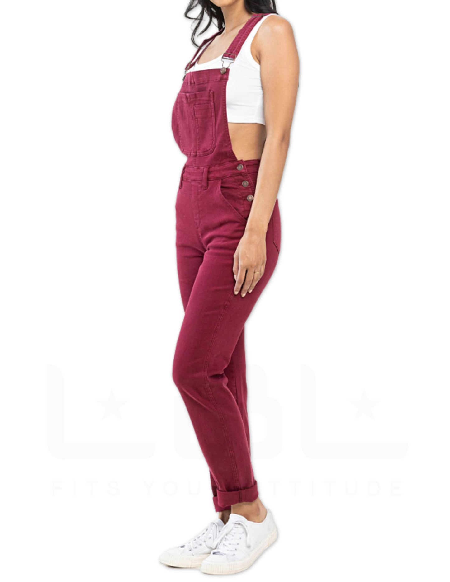 Double Cuff Overalls - Burgundy
